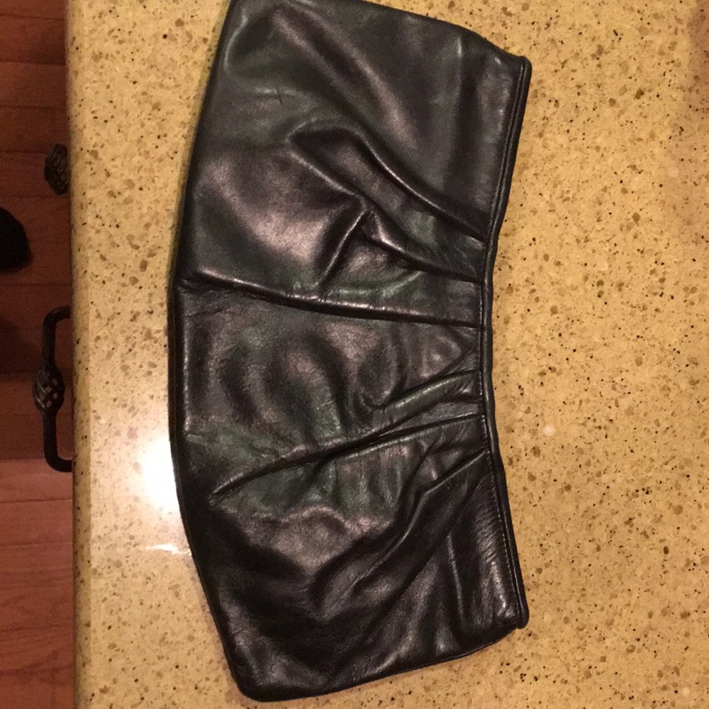 Faux leather clutch